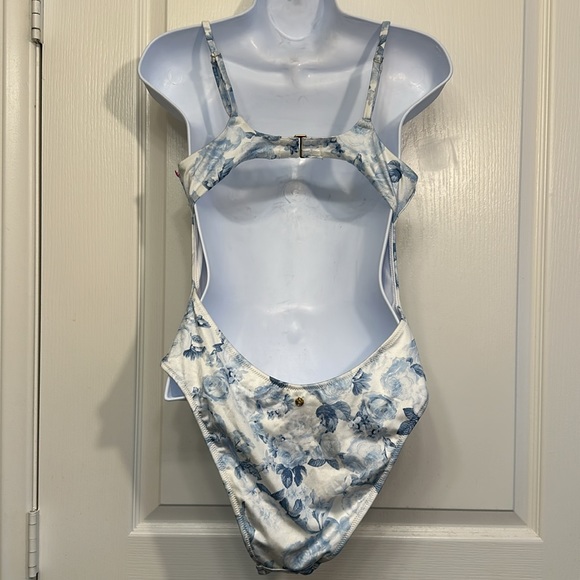 Women's Victoria's Secret Swim Wicked Push Up Blue & White Floral Swimsuit MED - Picture 7 of 10